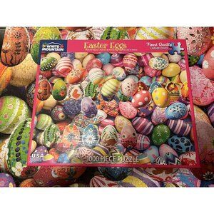 White Mountain Easter Eggs 1000 Piece Puzzle COMPLETE